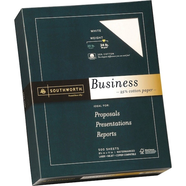 Paper, 25%Cttn, 24#, 8.5X11, We Pk
